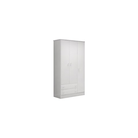 Guarda Roupa 3 Portas 2 Gavetas Doce Sonho Roupeiro Branco