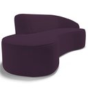 Ver imagem 2 de Sofá 4 Lugares Curvo Sala de Estar Living Firenze Direito D02 Veludo Roxo 280 Cm C-292 - Lyam