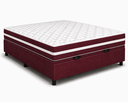 Ver imagem 2 de Kit Cama Box Baú Casal 138x188 cm + Colchão Molas Bonnel Casal 24 cm Vinho Suede