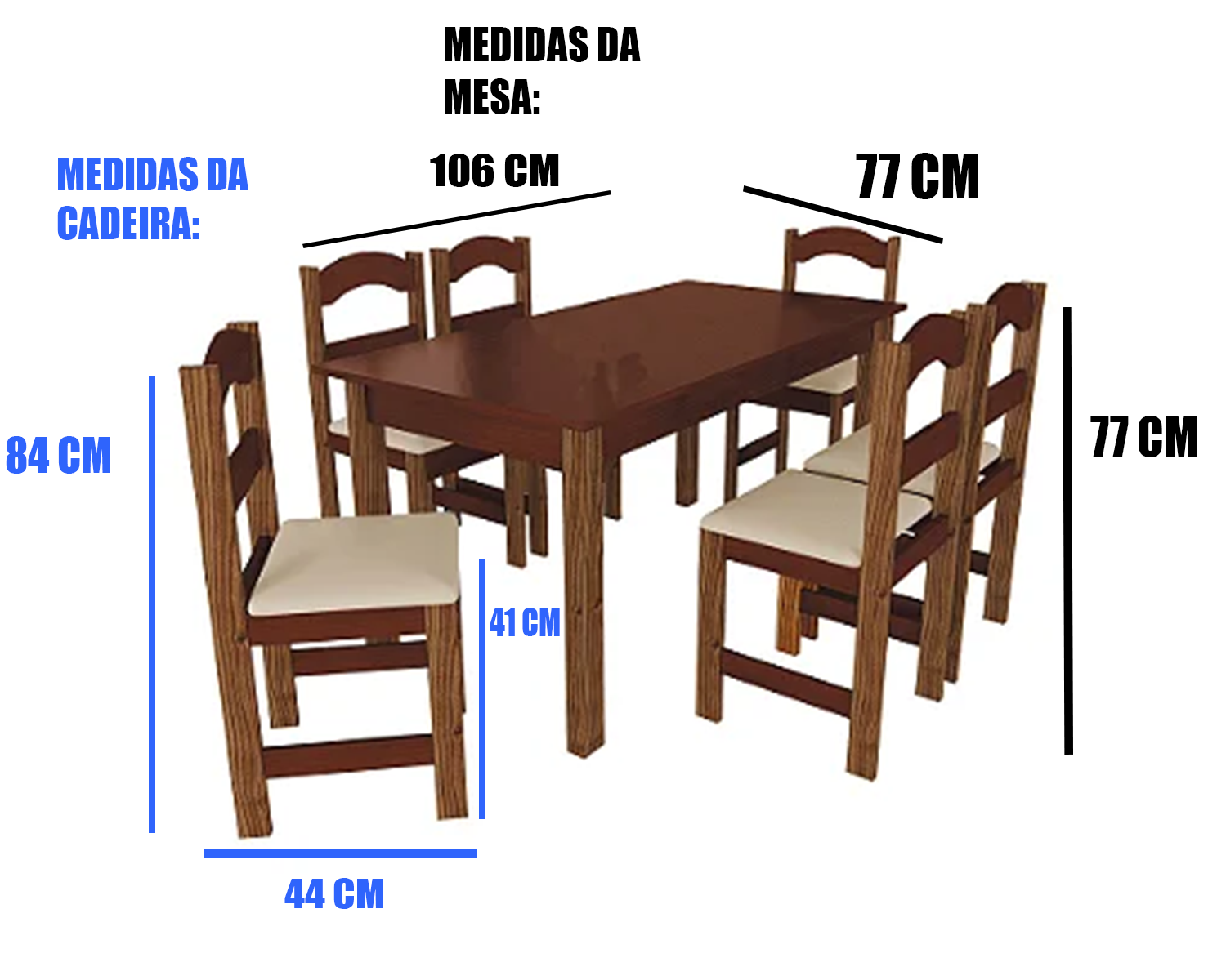Mesa de Cozinha com 6 Cadeiras Digo.Casa Amêndoa - 3