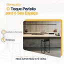 Ver imagem 3 de Banco Quadrado Junco Argila para Bancada Alta Cozinha Área Gourmet Bistrô Piscina Bar