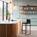 Ver imagem 6 de Banco Quadrado Junco Argila para Bancada Alta Cozinha Área Gourmet Bistrô Piscina Bar