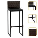 Ver imagem 1 de Banco Quadrado Junco Argila para Bancada Alta Cozinha Área Gourmet Bistrô Piscina Bar