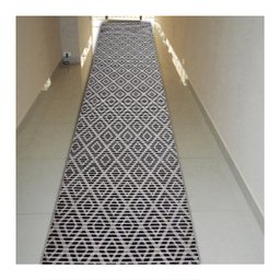 Tapete Passadeira Emborrachada Pvc Antiderrapante 0,65x4,00m Losango Grafite - 2