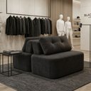 Ver imagem 1 de Sofá Modular Cielo 120x180cm Recepção Loja Sala de Estar 2 Módulos Bouclê Preto - Montanari's Decor