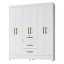 Ver imagem 1 de Guarda Roupa Itatiba 165cm 6 Portas Branco Moval