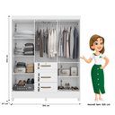 Ver imagem 4 de Guarda Roupa Itatiba 165cm 6 Portas Branco Moval