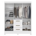 Ver imagem 3 de Guarda Roupa Itatiba 165cm 6 Portas Branco Moval
