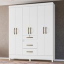 Ver imagem 2 de Guarda Roupa Itatiba 165cm 6 Portas Branco Moval
