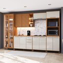 Ver imagem 1 de Armário de Cozinha Modulada Completa Fidelitá Berlim 6 Peças 340cm 13 Portas 3 Gavetas com Tampo