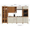Ver imagem 4 de Armário de Cozinha Modulada Completa Fidelitá Berlim 6 Peças 340cm 13 Portas 3 Gavetas com Tampo