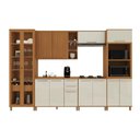 Ver imagem 2 de Armário de Cozinha Modulada Completa Fidelitá Berlim 6 Peças 340cm 13 Portas 3 Gavetas com Tampo