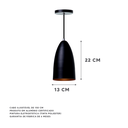 Ver imagem 2 de Kit 2 Pendente Bala M Alumínio Decoração Cor: Preto