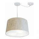 Ver imagem 3 de Lustre Pendente Cone com Desvio Md-4281 Cúpula 30/40x45cm Rustico Bege - Bivolt