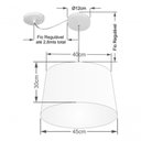 Ver imagem 4 de Lustre Pendente Cone com Desvio Md-4281 Cúpula 30/40x45cm Rustico Bege - Bivolt