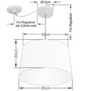 Ver imagem 2 de Lustre Pendente Cone com Desvio Md-4281 Cúpula 30/40x45cm Rustico Bege - Bivolt