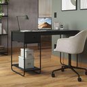 Ver imagem 2 de Escrivaninha Home Office Mesa de Estudo Escritório Quarto Gaveta Estilo Industrial Criare Preto