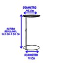Ver imagem 3 de Mesa Apoio Notebook Canto Sofá Tampo Mdf Preto Pé Ferro:preto / Preto
