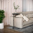 Ver imagem 2 de Mesa Apoio Notebook Canto Sofá Tampo Mdf Preto Pé Ferro:preto / Preto