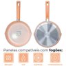 Jogo de Panelas de Indução Antiaderente Cerâmica Chicago Bege 4 Peças - Casambiente - 2