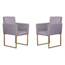 Ver imagem 1 de Conjunto 02 Poltronas para Recepção e Sala Klara Suede - Cinza