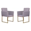 Ver imagem 1 de Conjunto 02 Poltronas para Recepção e Sala Klara Suede - Cinza