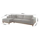 Ver imagem 3 de Sofá Cronos 03 Metros Chaise Lado Esquerdo Meu Sofá Online A230 Linho Cinza
