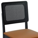 Ver imagem 2 de Kit 2 Cadeiras Madeira Maciça Lyon Encosto Telinha - Preto Assento Estofado Corano Caramelo