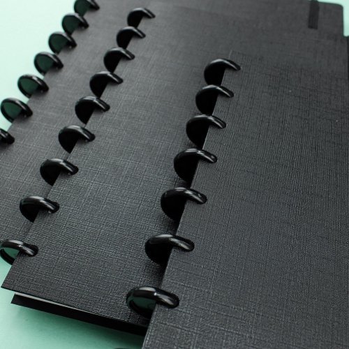 Caderno de Discos Inteligente A5 Elástico Preto All Black Pop Disc - 2