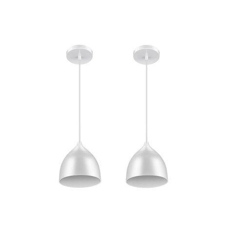 Luminária Pendente Led 9w 6500k fria Branco Elgin kit 2 pçs