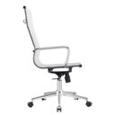 Ver imagem 5 de Kit 2 Cadeiras Giratória Alta Office Manhattan Esteirinha Fratini Revestida em (pu) Branco Base Rod