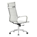Ver imagem 4 de Kit 2 Cadeiras Giratória Alta Office Manhattan Esteirinha Fratini Revestida em (pu) Branco Base Rod