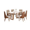 Ver imagem 1 de Mesa Jantar Yara 160 6 Cadeiras Ivy Caramelo Creme - Henn