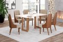 Ver imagem 2 de Mesa Jantar Yara 160 6 Cadeiras Ivy Caramelo Creme - Henn
