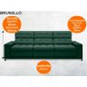 Sofá Brunello 2,30M Retrátil e Reclinável Velosuede Verde - 2