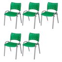 Ver imagem 1 de Cadeira Iso Base Cinza Escola, Escritório Verde Kit 5 Un
