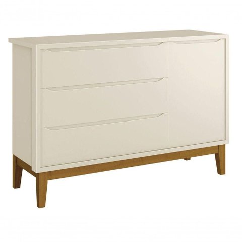 Cômoda Sapateira Classic New Areia Fosco com Madeira - Reller