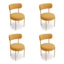 Ver imagem 4 de Cadeira Sala de Jantar Margara Kit 4 Base Aço Dourado Bouclê D03 - D'Rossi