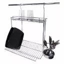 Ver imagem 1 de Escorredor Side Inox para 20 Pratos com Porta Talheres Jomer 3033