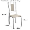 Ver imagem 3 de Kit 2 Cadeiras Cromada Sala Jantar 2c005cr Corino Nude Kappesberg