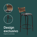 Ver imagem 4 de Kit 4 Bancos para Bancada Cozinha Gourmet Junco Cappuccino Balcão Ilha Banqueta 60cm Itagold