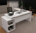 Ver imagem 3 de Conjunto Mesa Pedestal em L com Cadeira de Escritório Ergonômica