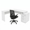 Ver imagem 6 de Conjunto Mesa Pedestal em L com Cadeira de Escritório Ergonômica