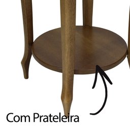 Mesa de Apoio Lateral Redonda Estilo Clássico Luiz XV Soberati - 3