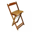 Ver imagem 1 de Cadeira Bistrô Alta Dobrável de Madeira 