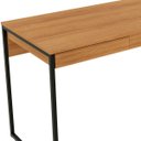 Ver imagem 6 de Mesa para Escritório Escrivaninha 1 Gaveta Estilo Industrial Amêndoa/preto