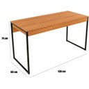 Ver imagem 3 de Mesa para Escritório Escrivaninha 1 Gaveta Estilo Industrial Amêndoa/preto