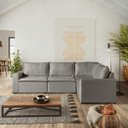 Ver imagem 1 de Sofá de Canto Modular Ibi 4 Lugares 280x195cm em Veludo CabeCasa MadeiraOriginals