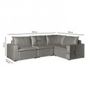 Ver imagem 2 de Sofá de Canto Modular Ibi 4 Lugares 280x195cm em Veludo CabeCasa MadeiraOriginals