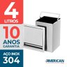 Lixeira Quadrada Pia Cozinha Embutir 4 L Inox 304 Escovado - 3